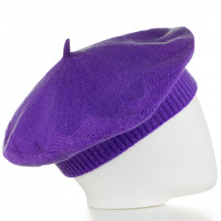 Bereta mov cu model gen tricotaj cu romburi, din lana [1]