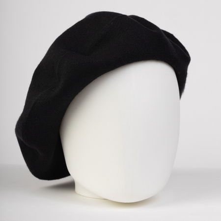 Berete - Bereta negra clasica, chic, din bumbac si lana