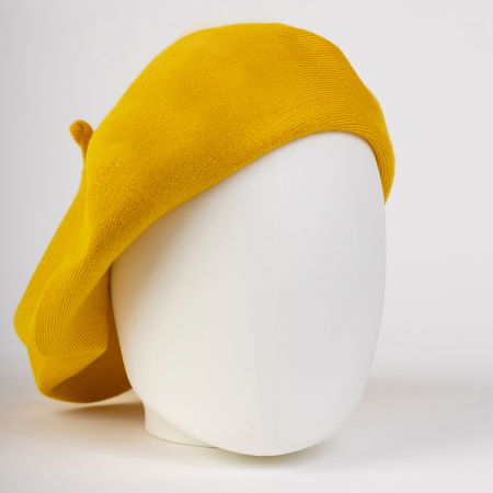 Berete - Bereta galbena clasica, chic, din bumbac si lana