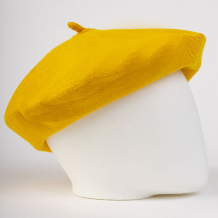Bereta galbena clasica, chic, din bumbac si lana [1]