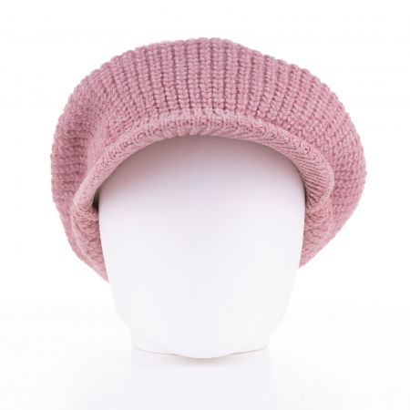 ACCESORII DAMĂ - Bereta roz cu cozoroc, model impletit si captusita in interior