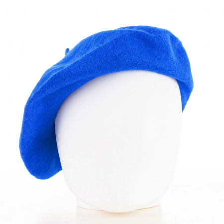 Cumpara impreuna cu discount - Bereta frantuzeasca albastru electric din stofa de lana