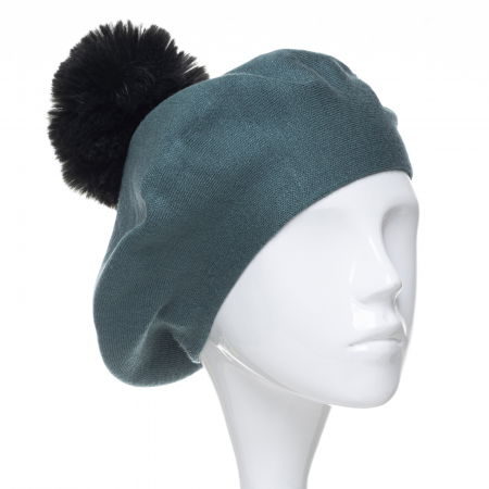 Berete - Bereta clasica verde prafuit, cu mot din blanita, din bumbac si lana