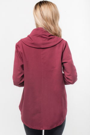 Jacheta bordo petrecuta, din tricot de bumbac [2]