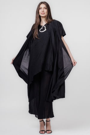 Cămăși Casual - Blazer elegant, usor creponat, cu rever dublat cu voal negru