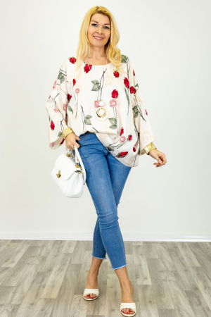 NOU IN SHOPIKA - Bluza dama eleganta si feminina cu imprimeu floral