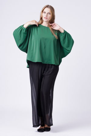 Bluza verde larga cu maneci fluture [4]