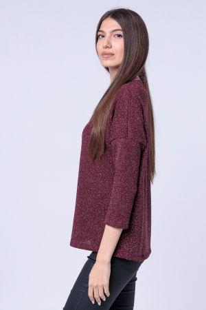 Bluza tricotata bordo cu fir lurex si maneca 3/4 [1]