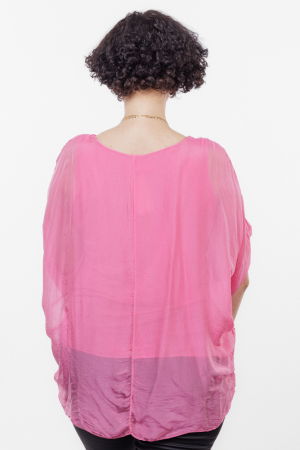 Bluza fucsia din matase si vascoza [2]
