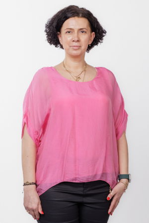 Bluze din Mătase si Vâscoză - Bluza fucsia din matase si vascoza