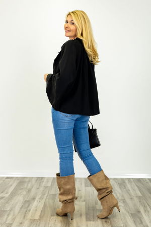 Bluza dama eleganta cu volane, negru [3]