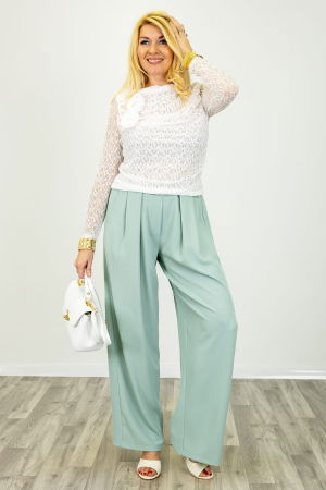 Îmbracaminte Noutați - Bluza dama eleganta din dantela cu maneca lunga si aplicatii florale 3D, alba