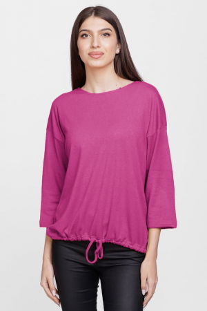 Bluze & Cămăși & Tricouri - Bluza din jerseu de vascoza cu snur la baza, magenta