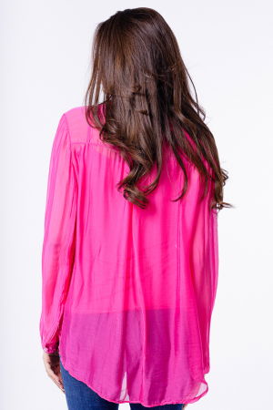 Camasa din matase si vascoza fucsia, cu dublura [3]