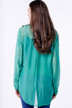 Camasa din matase si vascoza verde, cu dublura [3]