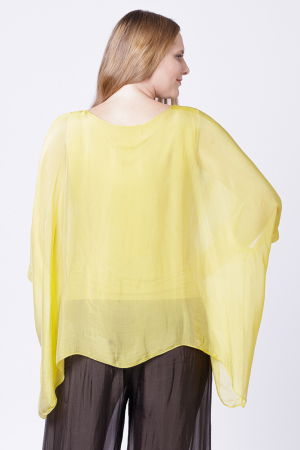 Bluza din matase si vascoza in colturi, galbena [1]