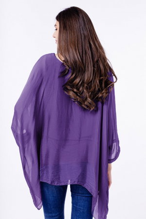 Bluza din matase si vascoza in colturi, mov [2]