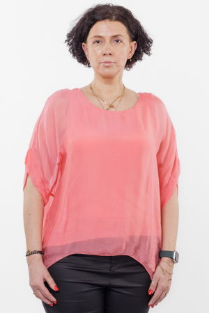 Bluze din Mătase si Vâscoză - Bluza corai din matase si vascoza