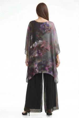 Pantaloni lungi negri, drepti, cu dublura, din matase si vascoza [2]