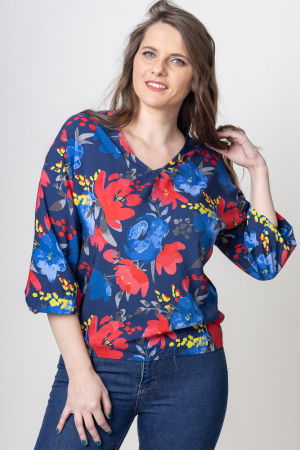 Bluze din Mătase si Vâscoză - Bluza din vascoza cu imprimeu floral