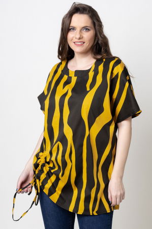 Bluze Casual - Bluza lunga pentru colanti, din bumbac, galben-negru