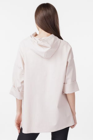 Bluza tunica dreapta, Hope, cu gluga, bej [2]
