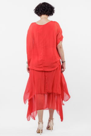 Bluza rosie din matase si vascoza [5]