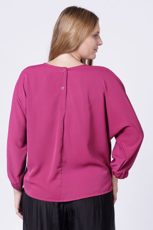 Bluza mov zmeura, larga, cu nasturei pe spate si maneci fluture [3]