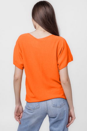 Bluza versatila cu maneca scurta, portocalie [2]