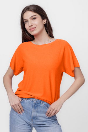 Imagine - Bluza versatila cu maneca scurta, portocalie