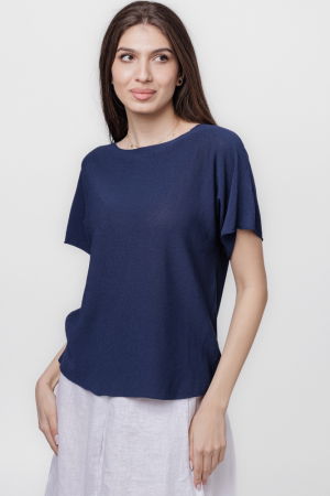 Imagine - Bluza versatila cu maneca scurta, bleumarin