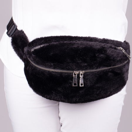 Borsete - Borseta neagra din blanita artificiala