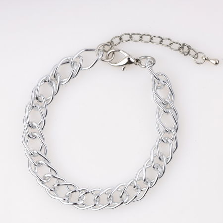 Brățări - Bratara metalica argintie din zale