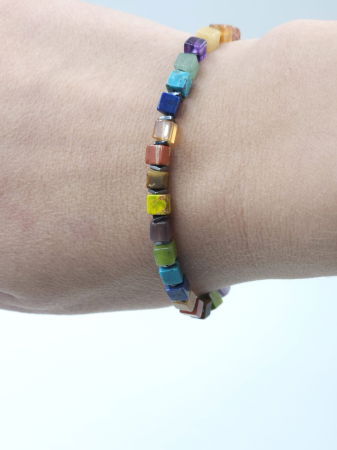 Bratara argint cu cuburi din pietre semipretioase multicolore [4]