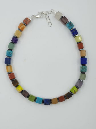 Bratara argint cu cuburi din pietre semipretioase multicolore [2]