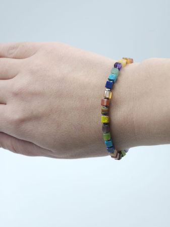 Bratara argint cu cuburi din pietre semipretioase multicolore [3]