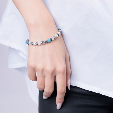 Bratara argint cu jad vopsit, perle, cuart de stanca si hematit [3]