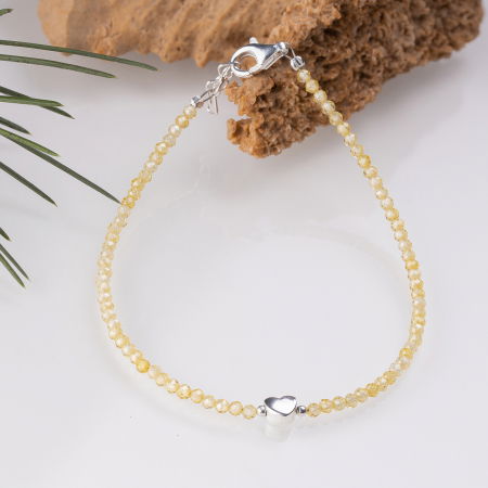 Brățari Argint - Bratara argint subtire din cubic zirconia galben si piesa din argint