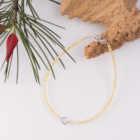 Bratara argint subtire din cubic zirconia galben si piesa din argint [2]