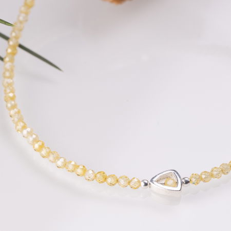 Bratara argint subtire din cubic zirconia galben si piesa din argint [1]