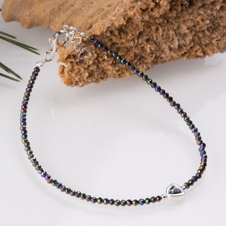 BIJUTERII - Bratara argint subtire din spinel si piesa din argint