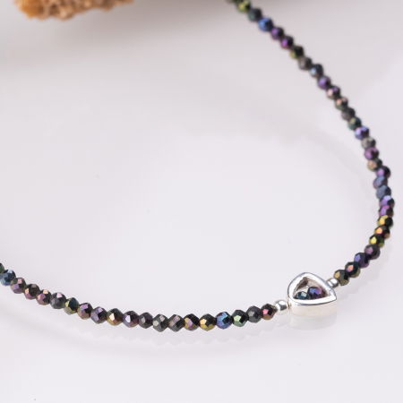 Bratara argint subtire din spinel si piesa din argint [1]