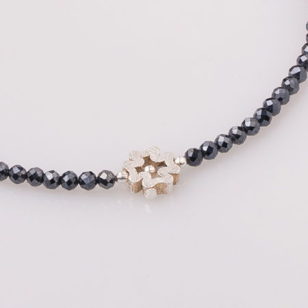 Bratara argint subtire din spinel si piesa din argint [1]