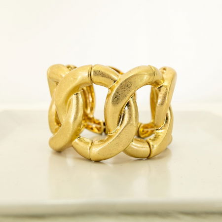 Brățări - Bratara cu 7 elemente in forma de zale metalice aurii patinate