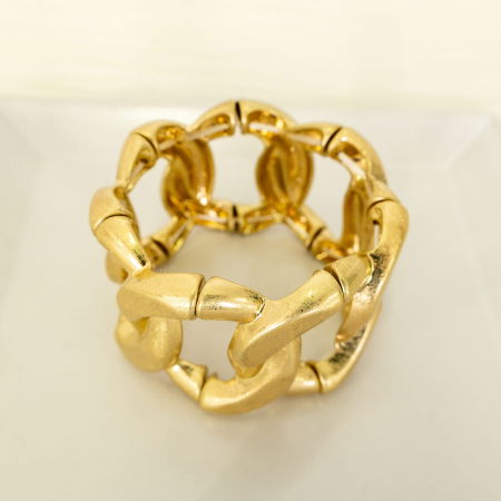 Bratara cu 7 elemente in forma de zale metalice aurii patinate [2]