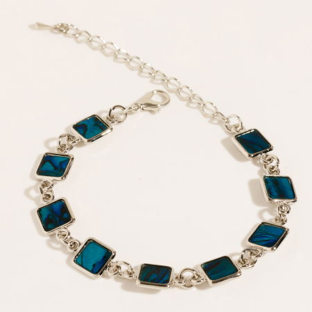 Bijuterii Fashion - Bratara cu scoica naturala paua shell cu forme de patrat