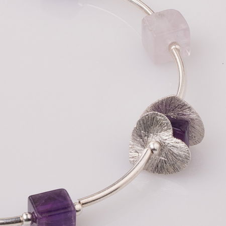 Bratara cu tuburi, inimi din argint si ametist [1]