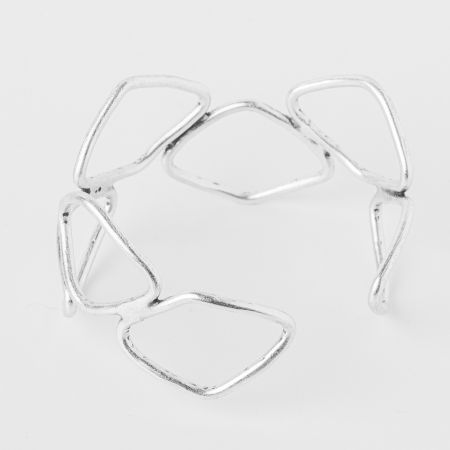 Bratara rigida din cupru argintat cu forme rombice [2]