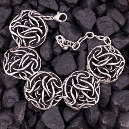 Brățări - Bratara din zamac cu forma de cercuri incolacite