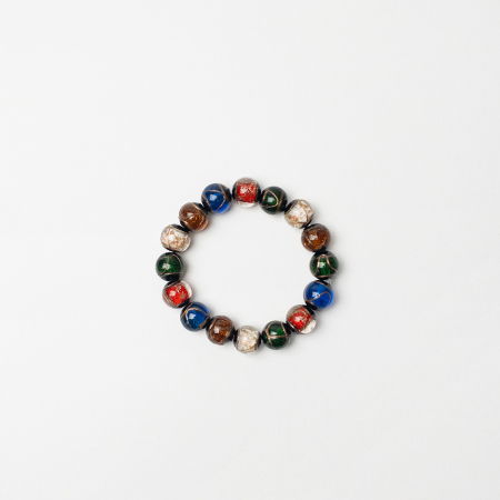 Brățări - Bratara elastica din sticla de murano in nuante de albstru, verde, alb si rosu